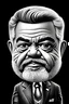 Placeholder: Caricatura chibi de Luis Ignacio Lula da Silva presidente de Brasil, serio, calidad ultra, hiperdetallado, color blanco, y negro, increíble obra de arte, formas y líneas estilizadas