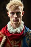 Placeholder: blond handsome man, royal clothes