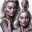 Placeholder: margot robbie, make up joker, highly realistic, highly detailed, intricate, alerquina clothes,