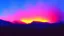 Placeholder: background=(mountains, alberta, forest fires, burning), time=(sunset), style=(vaporwave), effect=(smoke, plumes)