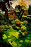 Placeholder: English garden in the style of frank Auerbach