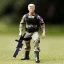 Placeholder: G.i. Joe toy camouflage doll Donald Trump sunburn face with boots full body in package high resolution 2019, in a box with gun