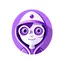 Placeholder: Make me the image of a litte purple character, UI, UX, make the design really minimal and geometrical as possible, soft, with a white background, logo, reflecting the different aspects of the personality described below: ISFP (Adventurer) is a personality type with the Introverted, Observant, Feeling, and Prospecting traits. They tend to have open minds, approaching life, new experiences, and people with grounded warmth. Their ability to stay in the moment helps them uncover exciting potentials.