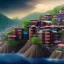 Placeholder: Favela,brick houses, hill,