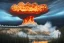 Placeholder: beautiful oil painting, yellowstone national park, nuclear explosion hits caldera, mushroom cloud, intense, intricate, extreme detailed, small minutiae, tiny features, particulars, nature, wood, rocks, stones, dust, smoke, particles, volumetric lighting, volumetric clouds, shaded colors