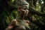 Placeholder: "stunning beautiful lady who camouflages herself with her skin like a chameleon in a fairy tree intricate details, HDR, beautifully shot, hyperrealistic, sharp focus, 64 megapixels, perfect composition, high contrast, cinematic, atmospheric, moody", highly detailed digital painting artstation concept art sharp focus smooth elegant illustration intricate 8k ray tracing and h.r. giger
