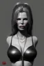 Placeholder: Kim Basinger in black leather, evil, busty, cleavage, curvy, angry, happy, stern look. character design by cory loftis, fenghua zhong, ryohei hase, ismail inceoglu and ruan jia. unreal engine 5, artistic lighting, highly detailed, photorealistic, fantasy