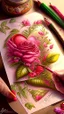 Placeholder: love letter, art, drawing, very realistic, detailed, vibrant colors.