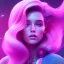 Placeholder: A portrait very beautiful woman , longs hairs, elegant, atmospheric, realistic, cinematic lighting, pink blue light, 8k, galactic atmosphere, flowers