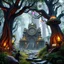 Placeholder: Scene from a modern fantasy action movie featuring the "Garden of Practicality", the Clockwork Forest Realm of Ix Chel, Cyberpunk style. Coloring similar to Lord of the Rings movies.