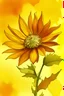 Placeholder: brown Chicory flower water color on yellow background