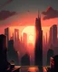 Placeholder: skyscrapers vampire city morning sunrise jurassic park