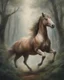 Placeholder: A centaur majestically galloping through the dense forest in the style of Camilla d'errica, fantastical landscape, soft strokes , mythology portrait, classic painting