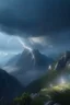 Placeholder: filmgrain for realism, laughing smoke rings at mountain top , lightening storm brewing,shot on Hasselblad h6d-400c, zeiss prime lens, bokeh like f/0.8, tilt-shift lens 8k, high detail, smooth render, down-light, unreal engine, prize winning