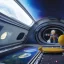 Placeholder: hyper-realistic astronaut floating inside spaceship with pet cat watching astronaut, 8k resolution, high-quality, fine-detail, detailed matte, intricate, 3D octane render, illustration, digital art, brian froud, howard lyon, anna dittman, greg rutowski,