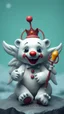 Placeholder: polar bear clown angel, in the style of giger, expertly crafted in a whimsical and vibrant cartoon style. is masterfully rendered in a lifelike 3D design, which captivates viewers with there irresistible charm.