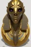 Placeholder: shiny black male African Egyptian alien, cracks in the voodoo head, wicked, eyes, crown, Elephant, 8k, finely detailed, photo realistic, tiger turquoise skull head gold dragon space alien snow skeleton gold horny toad silver crown silver eyes