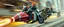 Placeholder: hi speed rocket ship on leaning scooter in a swing, coated rat gremlin captain in high speed pursuit among neon spy vs spy rat cyber soldiers, with background motion blur, airbrush and pen outline, in the style of Fallout 4