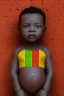 Placeholder: futuristic baby portrait in Kente, rusted clocks eyes, cinematic, scaffolding, ghana flag, african pattern symbols, engraved, 8k quality