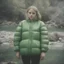 Placeholder: Mermaid, autochrome, green plastic puffy jacket