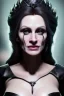 Placeholder: Julia Roberts as evil queen in black leather gown, evil, busty, cleavage, curvy, angry, stern look. character design by cory loftis, fenghua zhong, ryohei hase, ismail inceoglu and ruan jia. unreal engine 5, artistic lighting, highly detailed, photorealistic, fantasy