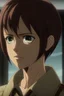 Placeholder: Attack on Titan screencap of a female with short back hair black eyes