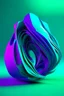 Placeholder: 3d abstract space streamlined shape in blue green violet colors