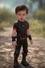 Placeholder: Black widow toddler, serious, full body, bokeh, hyper realistic