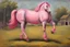 Placeholder: a pink horse like a 19th painting