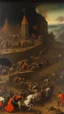 Placeholder: The Triumph of Death oil panel with nuclear bomb painting by Pieter Bruegel style