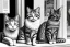 Placeholder: Mature cats are "The Beatles", playing music, street, Vienna, friendly, sunny day, model style, hyper realistic, extremely accurate, delicate, extremely detailed, Graphic novel style, wide-angle, open aperture, superfine pencil