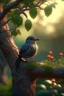 Placeholder: a cute little bird perched on magical tree , detailed,8k,
