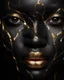 Placeholder: a beautiful black woman face made of kintsugi seam, photo realistic, 16K