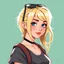 Placeholder: a popular girl, blonde, digital art, stylised, late 2000s, high schooler