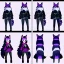 Placeholder: a fox fursona, darker colors, master quality, backlighting, soft lights, full body portrait, in frame, 8k, furry, fur, black and purple color pallet, fursona reference sheet,