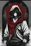 Placeholder: man wearing red scarf and hood dark fantasy