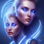 Placeholder: cyberblue, head, women, portrai, tron