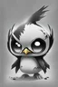 Placeholder: chibi penguin demon black and white