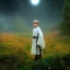 Placeholder: model shoot style, digital art portrait of (young Luke Skywalker) ((dressed in simple jedi tunic)), surrounded by 100 planets, ultra-detailed, ultra quality illustration, eerie atmosphere, 8k, cinematic lighting