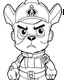 Placeholder: outline art for Paw Patrol coloring page, Japanese manga style, cartoon style, cute face, white background sketch style, full body is a must, only use outline, clean line art, no shadow, bold outline