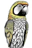 Placeholder: Parrot bird, line art, asthetic, realistis, white background, front view