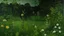 Placeholder: A dark green meadow with plants painted by Karl Wiener