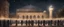 Placeholder: Hyper realistic celebration outside Al-Aqsa Mosque with garland light at night