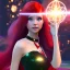 Placeholder: Pretty teenage girl with red hair who is dressed like a space witch casting a spell, girl has green eyes, background is realistic space renditions, wearing a black emo dress, full body portrait, rendered, unity 3d, unreal engine, dslr, hdr, 4k, edited, photorealistic, normal number of appendages