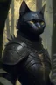 Placeholder: detailed portrait of an armored black cat in a forest illustrator, by justin gerard and greg rutkowski, digital art, realistic painting, dnd, character design, trending on artstation