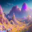 Placeholder: blue gold and violet landscape with multicolored crystals falling from the sky, full of details, smooth, bright sunshine，soft light atmosphere, light effect，vaporwave colorful, concept art, smooth, extremely sharp detail, finely tuned detail, ultra high definition, 8 k, unreal engine 5, ultra sharp focus