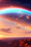 Placeholder: intergalactic very beautiful ufo rainbow futurist paysage