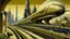 Placeholder: You dream that you have been assigned togenerate: masterpiece, Italian futurism style, train track, buildings, carriage, cityscape care for an anteater and an artichoke