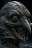 Placeholder: sculpture of dark side of an crow face . Multiple faces . decayed and rotting with grotesque proportions and imagery. abstract grotesqueries, detailed texture, surreal horror, biomechanical design, by hr giger and beksinski
