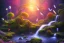 Placeholder: island waterfall bubble spring dragonflies sunset rainbow old trees